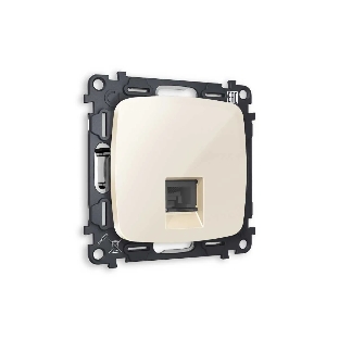 Комплект механизма телефонной розетки OMEGA Бежевый глянец RJ-11(4P4C) с шторкой QUANT (OP3120, VM190) MO312030