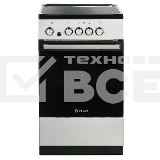 Плита электрическая De Luxe 506004.04ЭС-010 серебристый, конфорок 4 шт, духовка 60 л, 50 см x 87 см x 60 см
