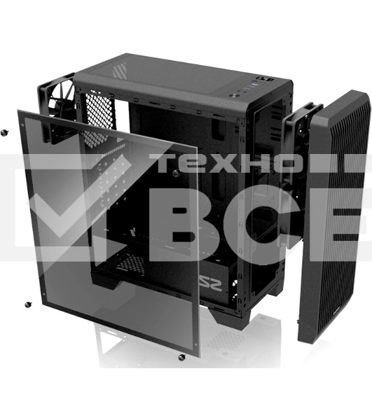 Компьютерный корпус MidiTower Zalman S2 TG TEMPERED GLASS WINDOW black (ATX, mATX, Mini-ITX, USB2.0 x2, USB3.0x1, без БП) (S2 TG)