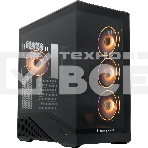 Компьютерный корпус без блока питания HSPD F711-TGbK-ARGB, Panoramic Full Tower, черный, TG, 0.7 SPCC, 4x120мм ARGB ATX, mATX, mITX 190/420/280мм 2x2.5', 2x3.5', 7xPCI 1xUSB-A 3.0, 1xUSB-C 445x235x475мм, фото 1