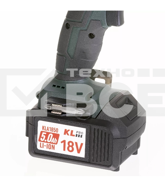 Профессиональный ударный бесщеточный шуруповерт Klpro KLDM18B-50 (18В, Li-ion-2шт, 5.0А·ч, 60Нм, ручка, З/У-4А,в кейсе)