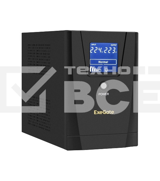 Источник бесперебойного питания ExeGate SpecialPro Smart LLB-1500.LCD.AVR.C13.RJ 1500VA/950W, LCD, AVR, 6*IEC-C13, RJ45/11, черный