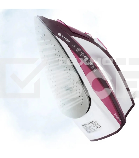 Утюг Vitek VT-1215 (PK) максимальная 2400 Вт.Подошва Ceramic Ultra Care.