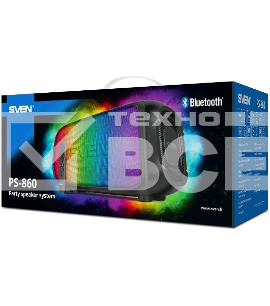 Портативная колонка Sven PS-860 черный 100W 1.0 BT/3.5Jack 5400mAh (SV-022518)