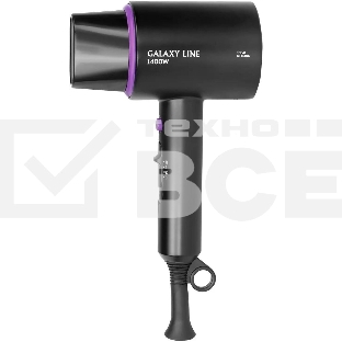 Фен Galaxy Line GL 4346 черный, 1400 Вт, компактный