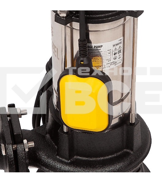 Фекальный насос Denzel FP1800-KS, 1800 Вт, напор 17 м, 26000 л/ч, нож-измельчитель 99806