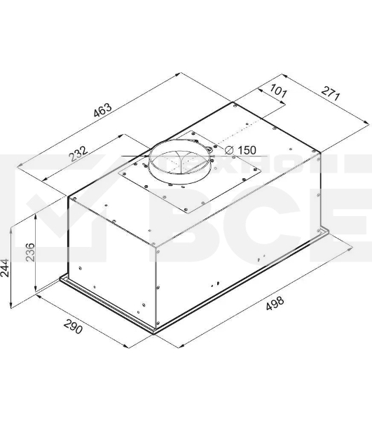 Вытяжка встраиваемая Maunfeld Crosby Power 50 белый, 50 см, 1050 куб. м/ч, 51.8 дБ