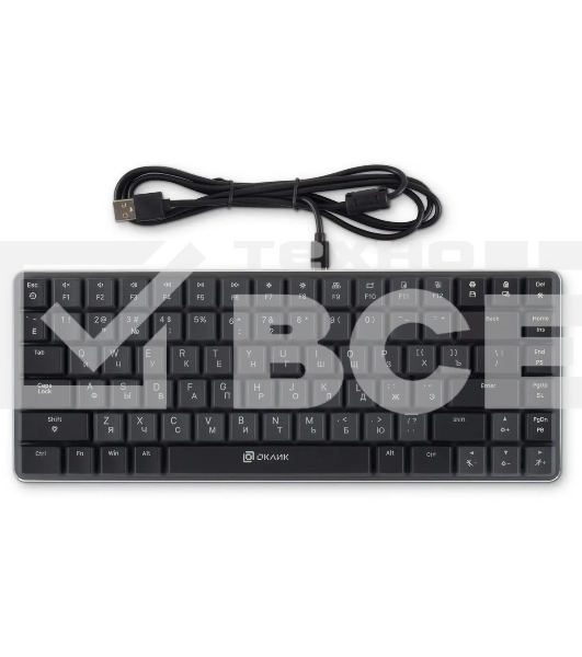 Клавиатура Oklick K615X (1934413) проводная, USB, серый + серебристый