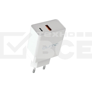 Сетевое зарядное устройство Qumo Energy light (Charger 0052) PD 20W, 2USB, Type-C + QC3.0, белый