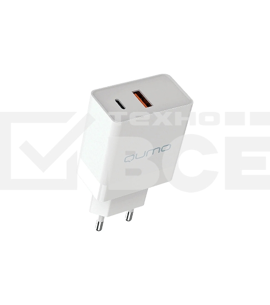 Сетевое зарядное устройство Qumo Energy light (Charger 0052) PD 20W, 2USB, Type-C + QC3.0, белый