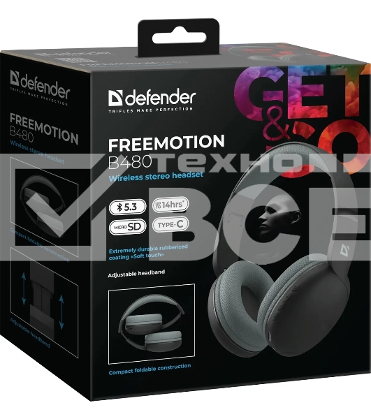 Беспроводная гарнитура Defender FreeMotion B480 черный