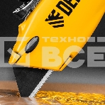 Нож строительный Denzel 19 мм, сменное трапециевидное лезвие, SK4, алюминиевый корпус, торцевой зажим, фото5