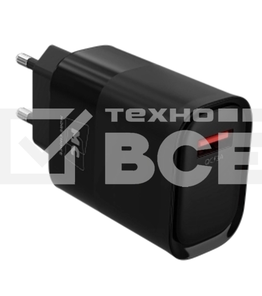 Сетевое зарядное устройство MORE CHOICE (4620202553393) NC09a 1USB 3.0A QC3.0 15W б, черный