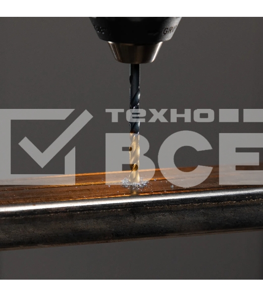 Сверло по металлу Denzel 4,2 мм, HSS-Tin, Golden Tip, 10 шт.