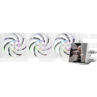 Система охлаждения PCCooler DT360 ARGb Display WH (300W, 360мм, LED temp., белый, ARGb/Fans: 3x120мм, 83.83CFM, 3000RPM/Pump height 62мм, 15dBA, 2600RPM, Rad thickness 27мм/S: 1851, 1700, 1200, 115X, AM5, AM4)