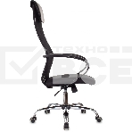 Кресло руководителя Бюрократ CH-607BS черный, сетка/ткань, крестов. металл хром, фото3