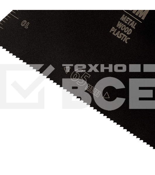 Насадка для МФИ Denzel режущая прямая, BiM, по металлу и дереву, 65 x 1,2 мм, мелкий зуб