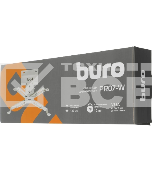 Кронштейн для проектора Buro PR07-W белый макс.12кг потолочный поворот и наклон