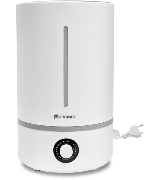 Увлажнитель воздуха Primera HUP-R1060-TA белый, 20 м², 6 л, ультразвуковой, производительность 280 мл/ч, ароматизация, регулировка направления пара, механическое управление