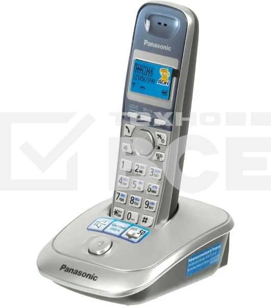 Телефон беспроводной (DECT) Panasonic KX-TG2511RUS (серебристый) {АОН, Caller ID,спикерфон на трубке,переход в Эко режим одним нажатием}