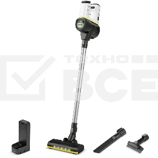 Пылесос вертикальный/ручной Karcher VC 6 Cordless ourFamily белый/чёрный, питание от аккумулятора, 250 Вт, уборка сухая, пылесборник 0.8 л, работа от АКБ max - 50 мин