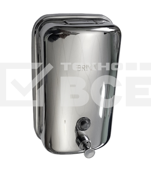 Дозатор жидкого мыла настенный, металический с глазком, из нержавеющей стали 1000 мл BRIMIX 615