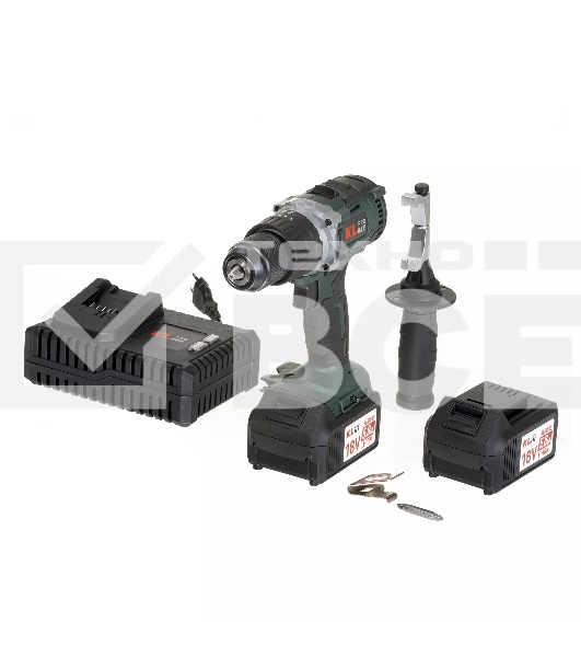 Профессиональный ударный бесщеточный шуруповерт Klpro KLDM18B-50 (18В, Li-ion-2шт, 5.0А·ч, 60Нм, ручка, З/У-4А,в кейсе)