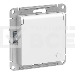 Механизм розетки 1-м СП AtlasDesign 16А IP20 с заземл. защ. шторки с крышкой белый, фото 1