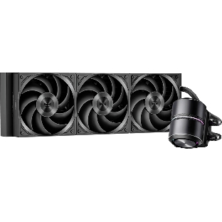 Система охлаждения Water Cooling System PCCooler DE360 Pro BK (300W, 360мм, Black, ARGB Pump, Fans: 3x120мм, 86.73CFM, 32dBA, 2200RPM/Pump height 57мм, 28dBA, 3200RPM, Rad thickness 27мм/S: 1851, 1700, 1200, 115X, AM5, AM4, AM3)