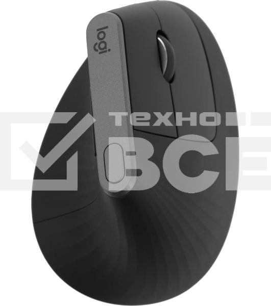 Мышь беспроводная/проводная Logitech MX Vertical графитовый, 4000 dpi, радиоканал, Bluetooth, USB, кнопки - 6
