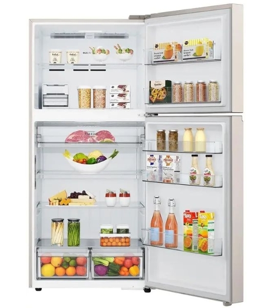 Холодильник LG GR-B922FEBM бежевый двухкамерный 428/184л морозилка сверху, No Frost