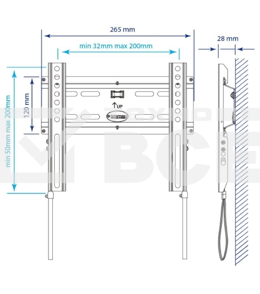 Кронштейн для телевизора Kromax FLAT-5 черный 15