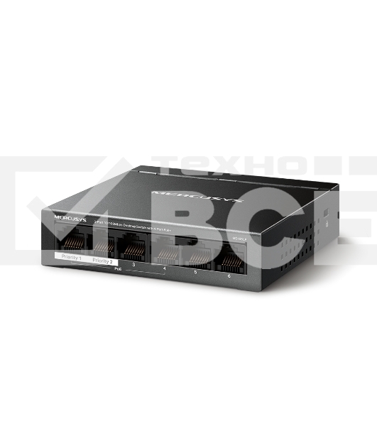 Настольный коммутатор Mercusys MS106LP с 6 портами 10/100 Мбит/с (4 порта PoE+)