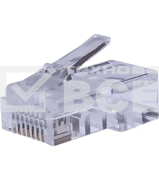 Коннектор Suprlan 10-0209-1, UTP кат.5E RJ45, прозрачный, 10шт