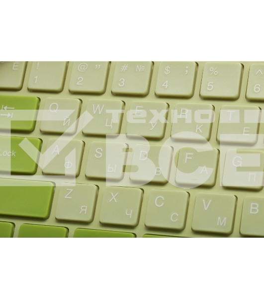 Клавиатура + мышь Acer OCC205 беспроводной USB, 1200 dpi, зеленый/желтый