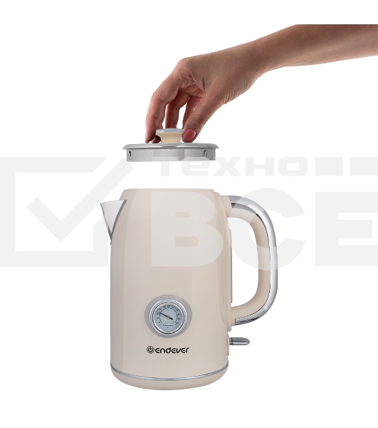 Чайник электрический Endever Skyline KR-257S 2200 Вт, 1,7 л, бежевый, 6 шт/уп.