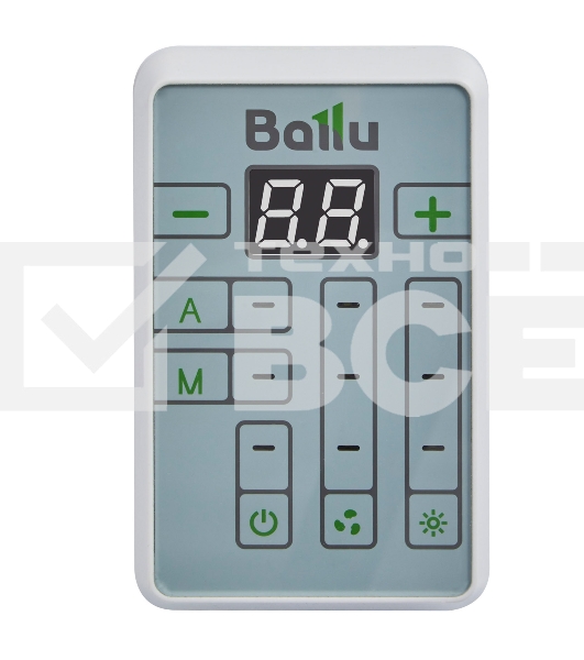 Тепловентилятор Ballu BHP-MW2-10, серый, 10 кВт, 100 м2, механический термостат, пульт д/у