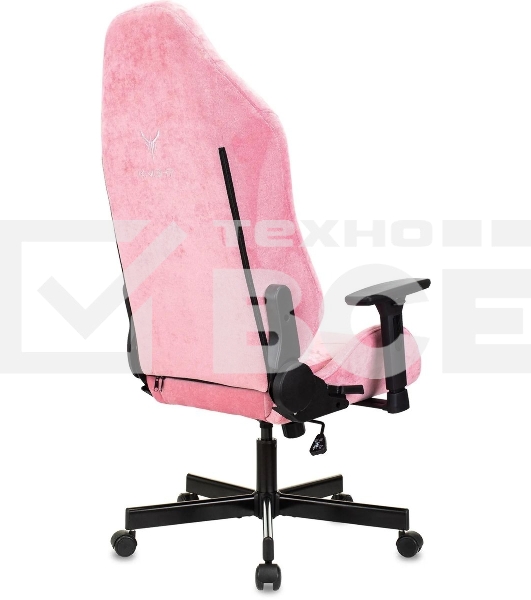 Кресло игровое Knight N1 Fabric розовый Velvet 36 с подголов. крестовина металл