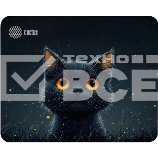 Коврик для мыши Cactus черный Cat 250x200x3мм (CS-MPC-D09S)