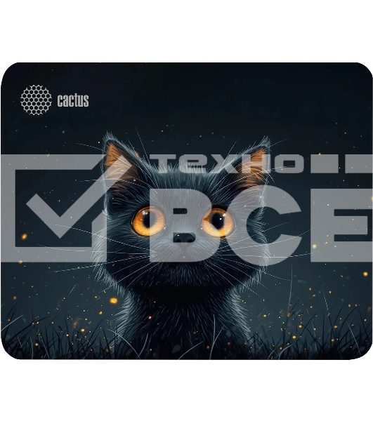 Коврик для мыши Cactus черный Cat 250x200x3мм (CS-MPC-D09S)