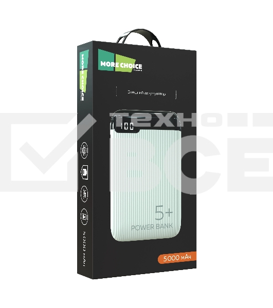 Портативный аккумулятор More choice (4620202550507) PB19-05 2USB 2.1A - 5000mAh белый