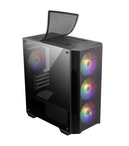 Корпус MSI MAG FORGE M100A, Micro-Tower, чёрный, 4 x 120 мм