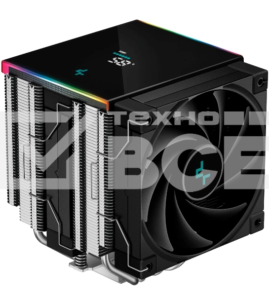 Кулер для процессора DEEPCOOL AK620 DIGITAL SE LGA20XX/1700/1200/115X/AM5/AM4 (9шт/кор, TDP 260W, PWM, DUAL Fan 120мм, 6 тепл. трубок, ARGb, черный) RET (R-AK620-BKADMN-GJD)