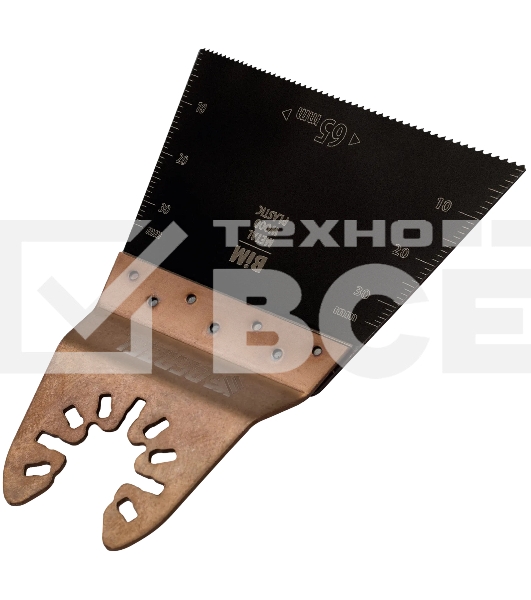 Насадка для МФИ Denzel режущая прямая, BiM, по металлу и дереву, 65 x 1,2 мм, мелкий зуб