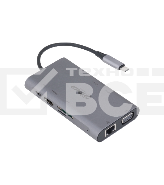 Док станция Dahua 9 in 1 USB 3.1 Type-C to USB 3.0 + HDMI + RJ45 + VGA + SD/TF +PD Docking Station