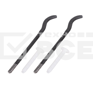 Комплект плоских кронштейнов Royal Thermo с дюбелями 7,2х170мм, черные