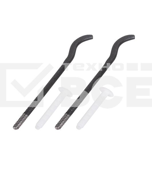 Комплект плоских кронштейнов Royal Thermo с дюбелями 7,2х170мм, черные