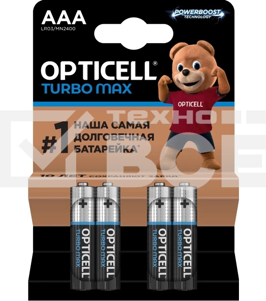 Батарея Opticell Turbo MAX LR03 AAA (4шт) блистер