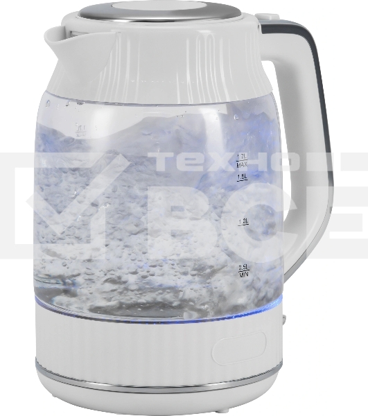 Чайник электрический Vitek VT-WK1059 1.7л. 2200Вт белый корпус: стекло/пластик