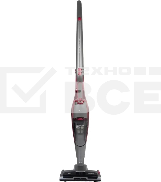 Пылесос вертикальный BQ VCA0401H серый/красный, питание от аккумулятора, 40 Вт, уборка сухая, пылесборник 0.6 л, работа от АКБ max 45 мин